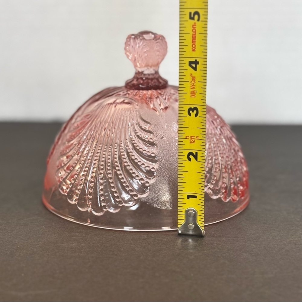 Vintage Dugan Mosser French Opalescent Beaded Shell Dome For Covered Butter Dish - Picture 8 of 9